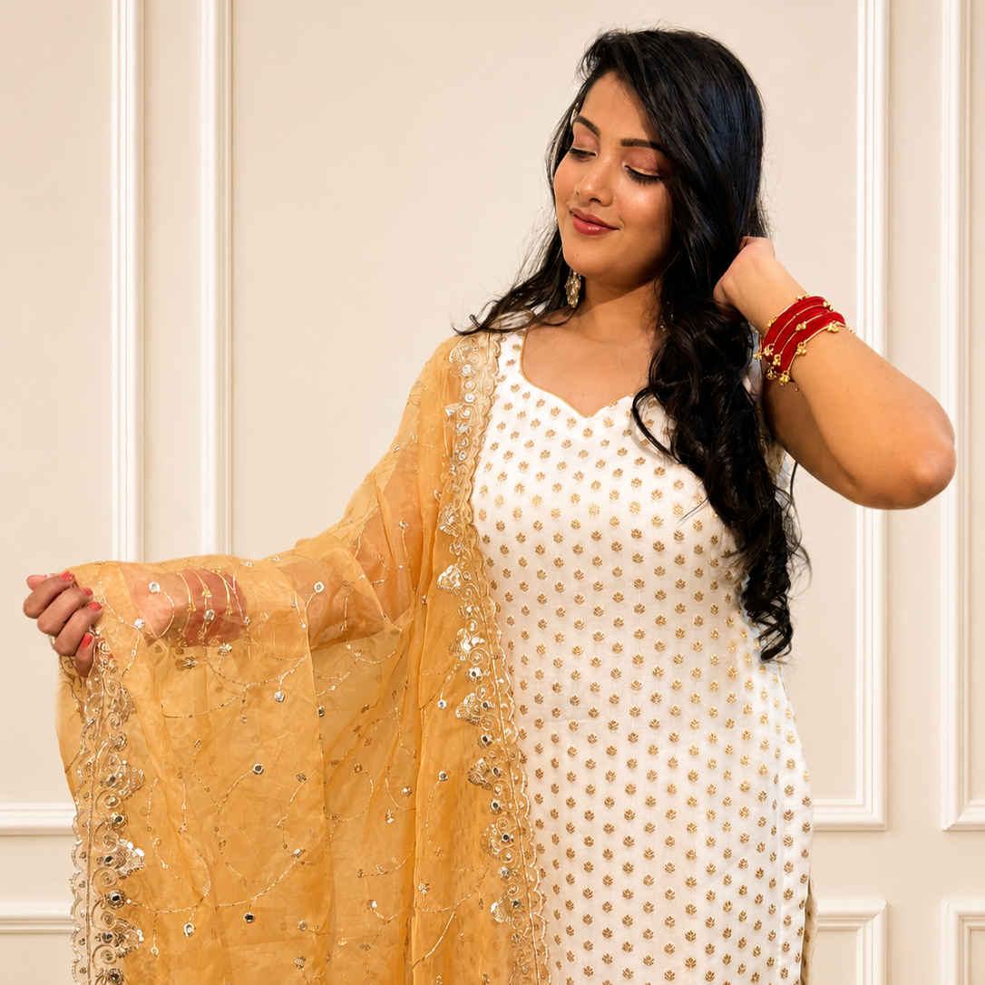 Chandni Ivory Partywear Set