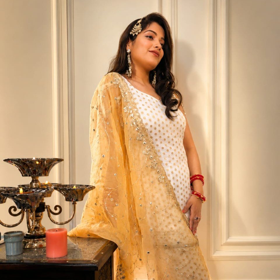 Chandni Ivory Partywear Set - Image 2
