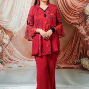 Crimson Floral Suit Set